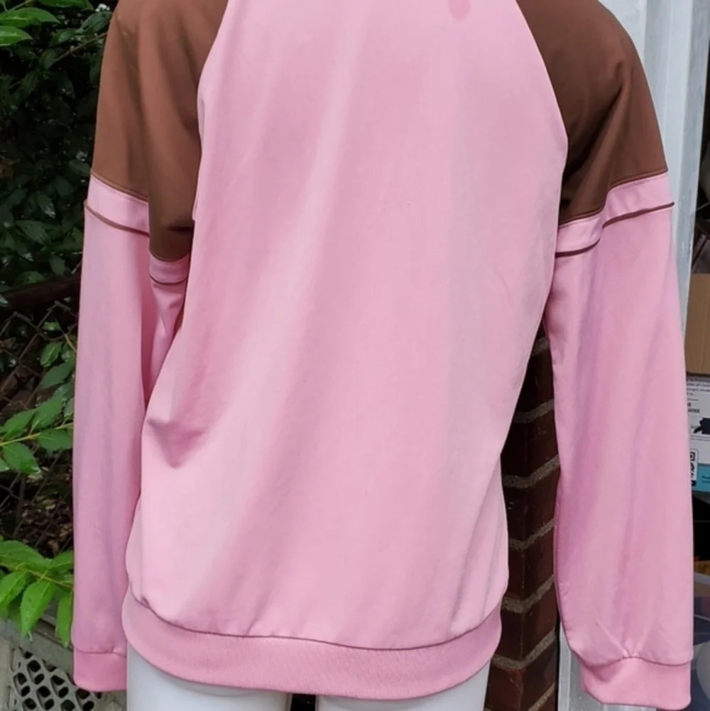Puma Pink Brown Zip Up Track Jacket Athletic Y2K Retro Women’s L XL - Picture 4 of 9